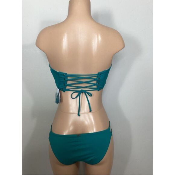 New. O’Neill teal bandeau bikini set. S-top/L-bottom.  Retails $119 - Picture 6 of 15